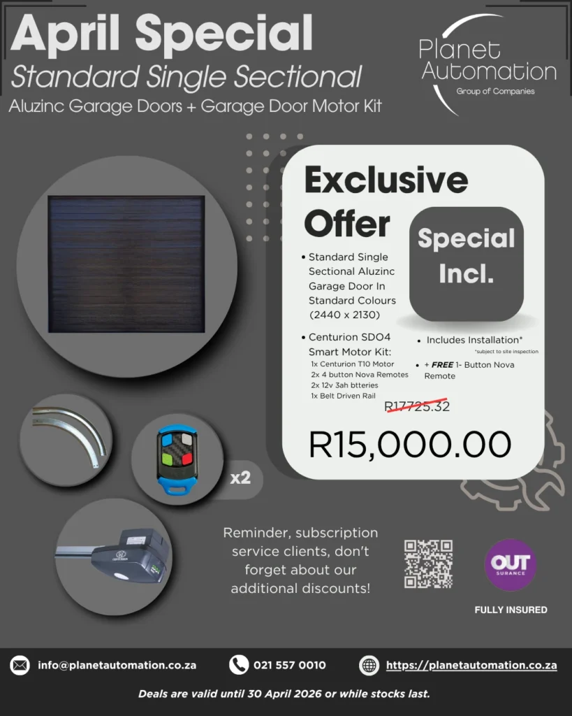 Update your home with a new garage door and motor special this april!